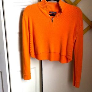 Kendall & Kylie orange crop sweater 3/4 zip Size M